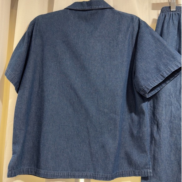 Vintage Adrian Delafield Haband Women Medium Denim 2 Piece Set Embroidered - Picture 11 of 12